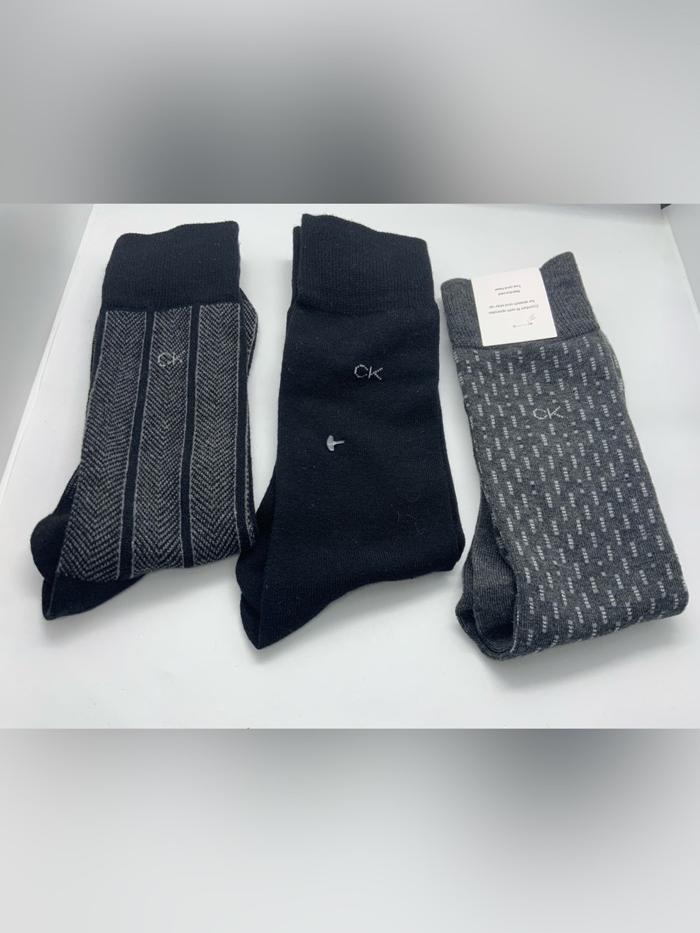 Calvin Klein Men’s 3-Pack Black & Gray Dress Socks